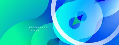 Soyut sıvı şekiller, canlı maviler, yeşiller modern arka plan oluşturur. Gradyan renkler sorunsuz harmanlanarak, dinamik görsel efekt sunar.