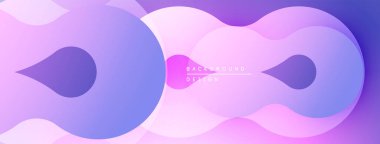 Soyut şekiller örtüşür, yumuşak eğimler yaratır. Mor renkler modern estetik sunarak tasarıma hükmediyor. Çeşitli projeler için minimalist arkaplan.