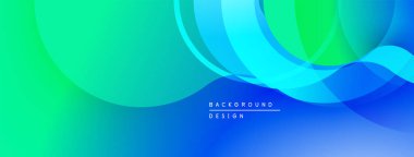 Soyut arkaplan dalgalı şekiller, canlı mavi, yeşil gradyanlar. Dijital projeler için modern tasarım ögesi.