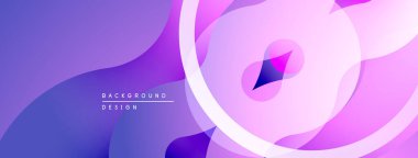 Soyut sıvı şekiller, mor renkler, modern tasarım. Gradyan arka plan dinamik görsel efekt yaratır. Minimalist kompozisyon, yumuşak kıvrımlar.