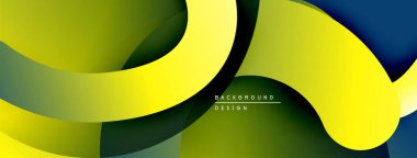 Soyut katmanlar örtüşüyor, dinamik gradyanlar yaratıyor. Sarı, yeşil, mavi renkler düzgün bir şekilde harmanlanır. Modern tasarım ögesi.