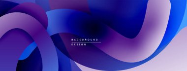 Soyut akışkan şekiller, canlı mor renkler, pürüzsüz gradyanlar dinamik arkaplan tasarımı yaratır. Modern estetik, akışkan şekiller.