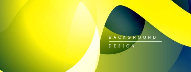 Soyut sıvı şekilleri, canlı sarı, yeşil, mavi gradyanlar. Arka planlar ve sunumlar için modern tasarım öğesi. Minimalist estetik.