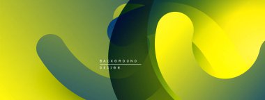 Soyut sıvı şekilleri, canlı gradyanlar. Sarı, yeşiller kompozisyona hakim. Arkaplan ve sunumlar için modern tasarım ögesi.