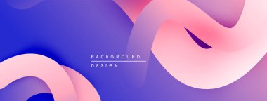 Soyut sıvı şekiller, mor, pembe renkler modern arka plan yaratır. Yumuşak gradyanlar dinamik görsel deneyim sunar.