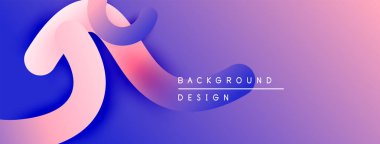 Soyut sıvı şekilleri pembe, mor ve mavi renkleri harmanlıyor. Modern tasarım dinamik arkaplan yaratır, yumuşak gradyanlar mevcut.