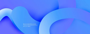 Soyut mavi katmanlar akışkan şekiller yaratır. Renkler derinliği gösteriyor, modern tasarım elementleri pürüzsüz geçişler sunuyor.