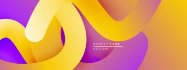 Soyut sıvı şekiller, canlı renklerin karışımı. Modern tasarım, pürüzsüz eğimler dinamik kompozisyon yaratır. Projeler için arkaplan ögesi.