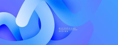 Soyut mavi katmanlar akışkan şekiller yaratır. Renkler derinliği, modern tasarım elementlerini gösteriyor. Minimalist estetik.