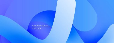 Soyut mavi eğimler akan şekiller yaratır. Modern tasarım sakin, dinamik görsel deneyimi çağrıştırıyor. Basit, temiz estetik..