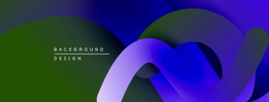 Soyut sıvı şekilleri örtüşür, parlak mavi, yeşil gradyanlar yaratır. Modern tasarım pürüzsüz geçişleri, dinamik bileşimi vurgular.