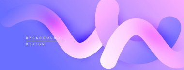 Soyut sıvı şekiller, mor renkler, eğim arkaplanı. Dijital projeler ve sunumlar için modern tasarım ögesi.