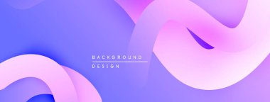 Soyut sıvı şekiller, mor renkler, yumuşak eğimler. Arka planlar ve sunumlar için modern tasarım öğesi. Minimalist estetik.