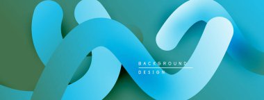 Soyut akan kurdeleler, soluk yeşil üzerine mavi renkler. Modern tasarım, pürüzsüz eğimler derinlik, görsel uyum yaratır.