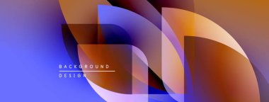 Soyut sıvı şekilleri örtüşür, parlak mavi ve turuncu renkler yaratır. Modern tasarım elementleri dinamik hareket, görsel ilgi.