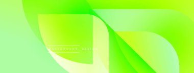 Soyut canlı yeşil arka plan. Pürüzsüz akış şekilleri dinamik görsel efektler yaratır. Işık eğimleri derinlik ekler, modern estetik.