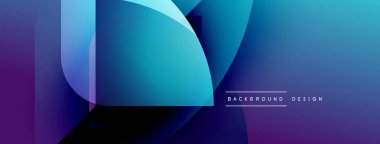 Soyut mavi gradyanlar çakışıyor, dinamik görsel etki yaratıyor. Modern tasarım elementleri teknoloji ve yenilik öneriyor. Mevcut en küçük metin.