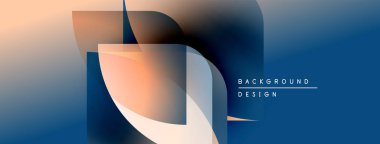 Soyut şekiller sıcak ve serin renkleri harmanlarlar. Gradyan renkler modern tasarım yaratır. Metin kaplamalı minimalist estetik.