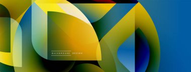 Soyut renkli şekiller dinamik görsel efektler yaratır. Gradyan renkler düzgün bir şekilde harmanlanarak modern tasarım elementini oluşturur.