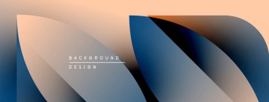 Soyut gradyan şekiller çakışıyor. Yumuşak renk değişimi modern görsel efekt yaratır. Metin elementli minimalist tasarım.