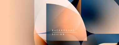 Soyut geometrik tasarım. Üst üste binen şekiller modern görsel efektler yaratır. Sıcak, serin renkler kusursuz bir şekilde harmanlanır. Minimalist stil.