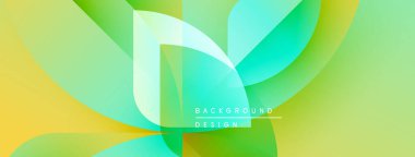 Soyut sıvı şekiller, canlı yeşil sarı renkler. Modern tasarım, pürüzsüz eğimler dinamik kompozisyon yaratır. Metin arkaplan tasarımı okur.