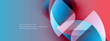 Soyut sıvı şekilleri örtüşür ve canlı renk değişimleri yaratır. Pembe, modern tasarım öğesine mavi geçişler.