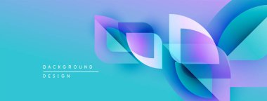 Soyut arkaplan özellikleri akan şekiller, canlı renkler. Gradyan karışımı turkuaz, mor, beyaz modern tasarım yaratır.