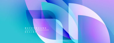 Soyut gradyanlar çakışıyor, dinamik görsel etki yaratıyor. Mavi, mor renkler kompozisyona hakim. Modern tasarım ögesi.