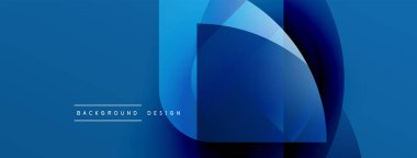 Soyut mavi tasarım, üst üste binen kareler, gradyanlar, pürüzsüz geçişler. Metin arkaplan ögesini gösteren minimalist biçim.