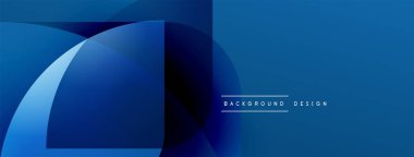 Soyut mavi şekiller örtüşüyor ve dinamik bir değişim etkisi yaratıyor. Metin element arkaplan tasarımlı minimalist tasarım. Modern estetik.