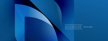 Soyut mavi katmanlar dinamik bileşim yaratır. Gradyan gölgeler modern görsel cazibe sunar. Asgari metin tamamlayıcıları tasarım elemanları.