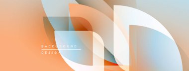 Soyut geometrik şekiller çakışıyor ve yumuşak eğimler yaratıyor. Şeftali, mavi renkler dizaynın hakimi. Pankartlar ve web siteleri için uygun minimalist arkaplan.