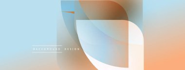 Soyut geometrik şekiller çakışıyor. Yumuşak gradyanlar ışık, havadar bir his yaratır. Minimalist tasarım, mavi, turuncu renkli. Modern arkaplan dokusu.