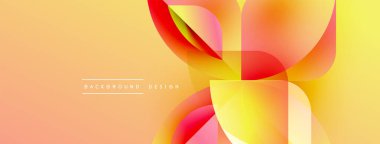 Soyut renkli şekiller örtüşür ve dinamik bir arkaplan oluşturur. Sıcak tonlar baskın, enerji ve hareket izlenimi veriyor. Modern tasarım ögesi.