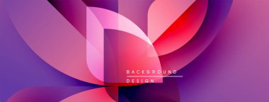 Soyut dizayn özellikleri üst üste binen şekiller, canlı pembeler, morlar. Modern estetik, temiz hatlar, dinamik kompozisyon. Arkaplan enerjiyi, akışı önerir.
