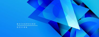 Soyut mavi tasarım geometrik şekiller, gradyanlar, dinamik bileşimler içerir. Dijital projeler için modern arkaplan.