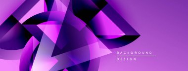 Soyut mor tasarım dinamik şekiller, gradyanlar içerir. Dijital projeler ve sunumlar için modern arkaplan uygun. Canlı renk paleti görsel etki yaratır.