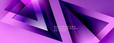 Soyut mor tasarım üst üste binen geometrik şekiller içerir. Gradyan renkler dinamik görsel efekt yaratır. Modern arkaplan dokusu.