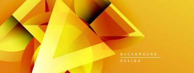 Soyut geometrik şekiller, canlı sarımsı renkler. Modern tasarım, dinamik kompozisyon, değişim etkisi. Uygun pankart veya arkaplan ögesi.
