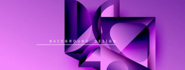 Soyut mor tasarım geometrik şekiller, gradyanlar, dinamik bileşimler içerir. Dijital projeler için modern arkaplan.