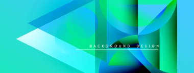 Soyut geometrik şekiller, canlı turkuaz, yeşil renkler. Modern tasarım, temiz çizgiler, dinamik kompozisyon. Metin arkaplan tasarımı okur.