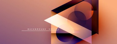 Soyut geometrik bileşim. Gradyan renkler harmanlanarak, dinamik görsel efekt yaratır. Şekiller örtüşür, modern tasarım ögesi oluşturur.