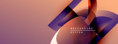 Soyut gradyan şekiller çakışıyor, dinamik görsel etki yaratıyor. Metin elementleri mevcutken, tasarıma sıcak tonlar hükmediyor.