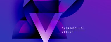 Soyut mor tasarım geometrik şekiller, gradyanlar, V. harfi dijital projeler için uygun..