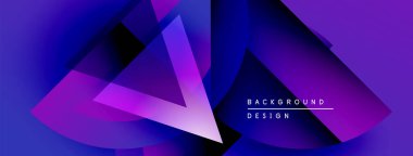 Soyut geometrik şekiller, canlı mor renkler, dinamik kompozisyon. Modern tasarım elementleri çarpıcı görsel etki yaratır.