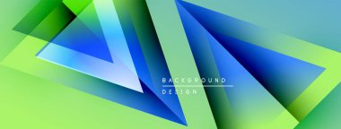 Soyut geometrik şekiller çakışıyor. Renkler karışıyor, dinamik görsel efekt yaratıyor. Modern tasarım elementleri temiz estetik sunar.