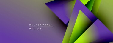 Soyut mor, yeşil gradyanlar dinamik şekiller oluşturur. Modern tasarım elementleri arka plan için uygun görsel ilgi yaratır.