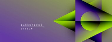 Soyut eğim arkaplanı. Mor, yeşil renkler harmanlanmış. Geometrik şekiller modern tasarımı oluşturur. Mevcut en küçük metin.