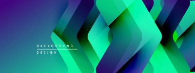 Soyut geometrik desen. Canlı gradyanlar mavileri, yeşillikleri, morları harmanlarlar. Modern tasarım enerjiyi, derinliği, görsel ilgiyi çağrıştırıyor.